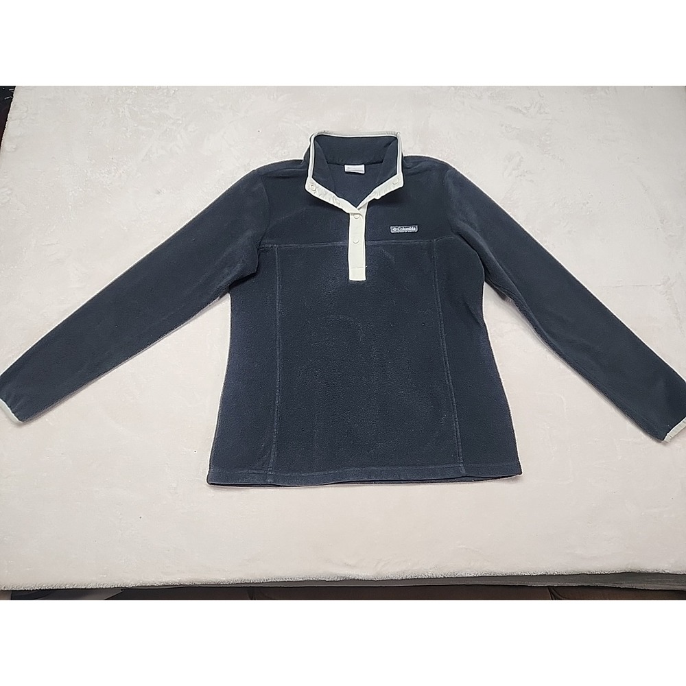 Columbia 1/4 Zip Black Fleece Pullover Women's M Long Sleeve Athletic Jacket